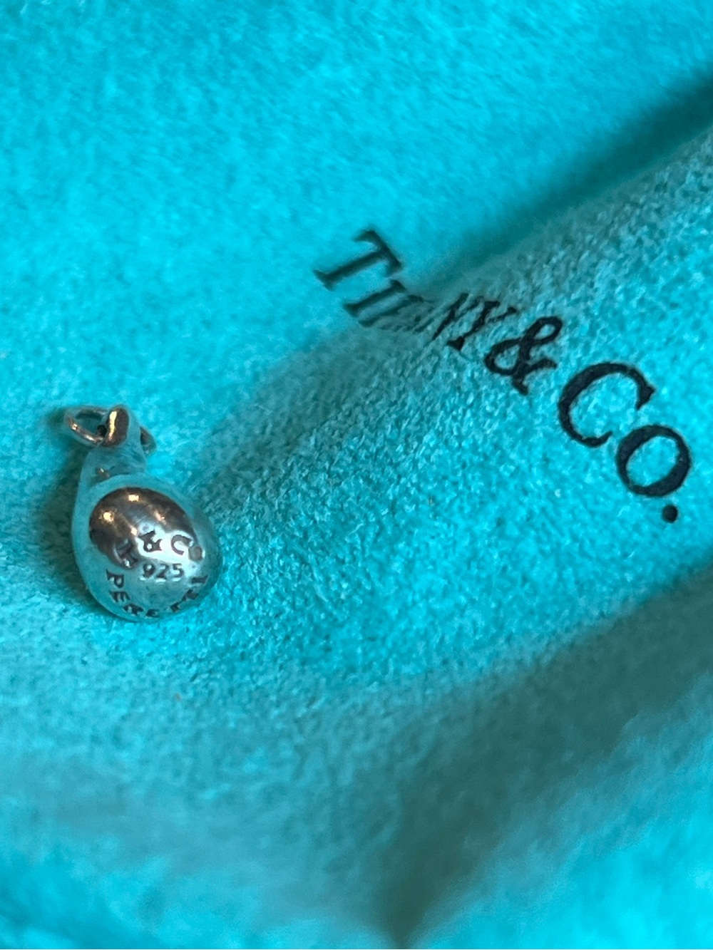 Tiffany & Co. Sterling Silver Tear Charm Pendant No Pouch Included